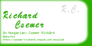 richard csemer business card