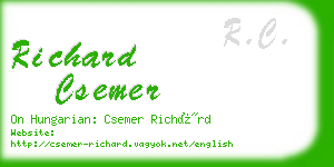 richard csemer business card